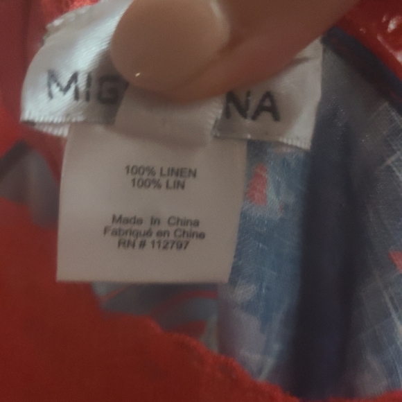 SOLD Miguelina Electra Tropical Print Linen Jumpsuit Sz S $615 Sold Out - Picture 5 of 7